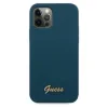 Husa Guess pentru iPhone Metal Logo iPhone 12 Pro Max Albastru