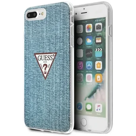 Husa Cover Guess Jeans Colection pentru iPhone 7/8 Plus Albastru