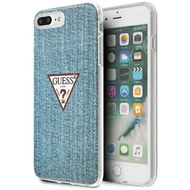 Husa Cover Guess Jeans Colection pentru iPhone 7/8 Plus Albastru