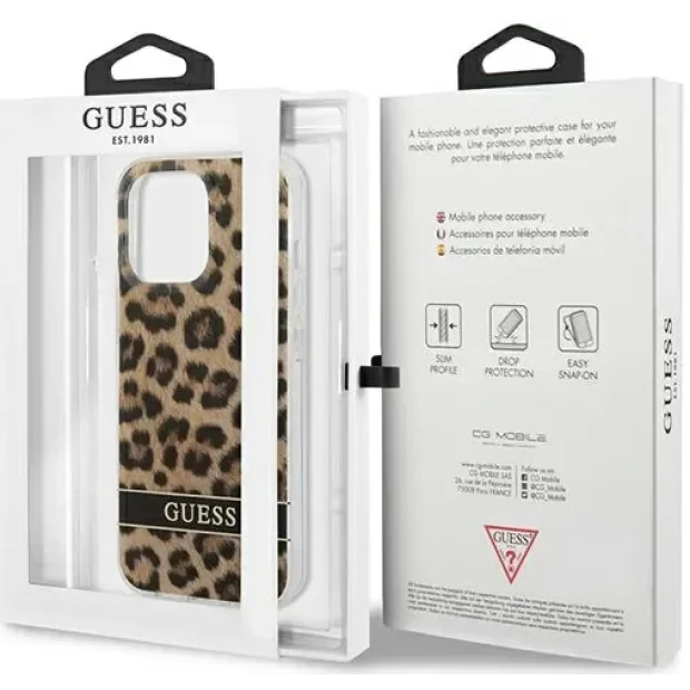 Husa Cover Guess Leopard Elecro Stripe pentru iPhone 13 Pro Max