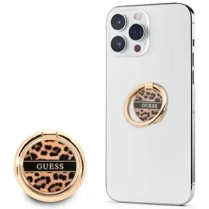 Suport Telefon Guess Ring Leopard Maro