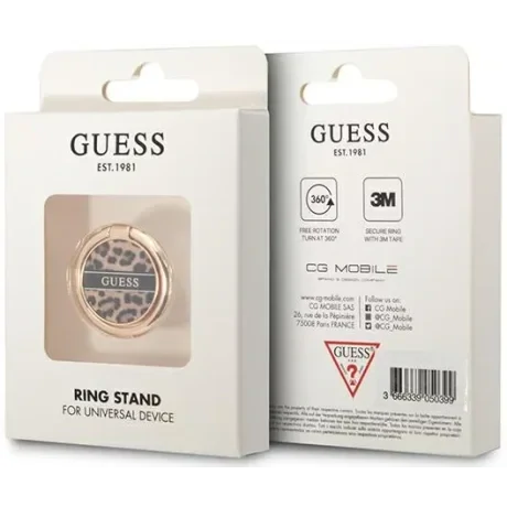 Suport Telefon Guess Ring Leopard Maro