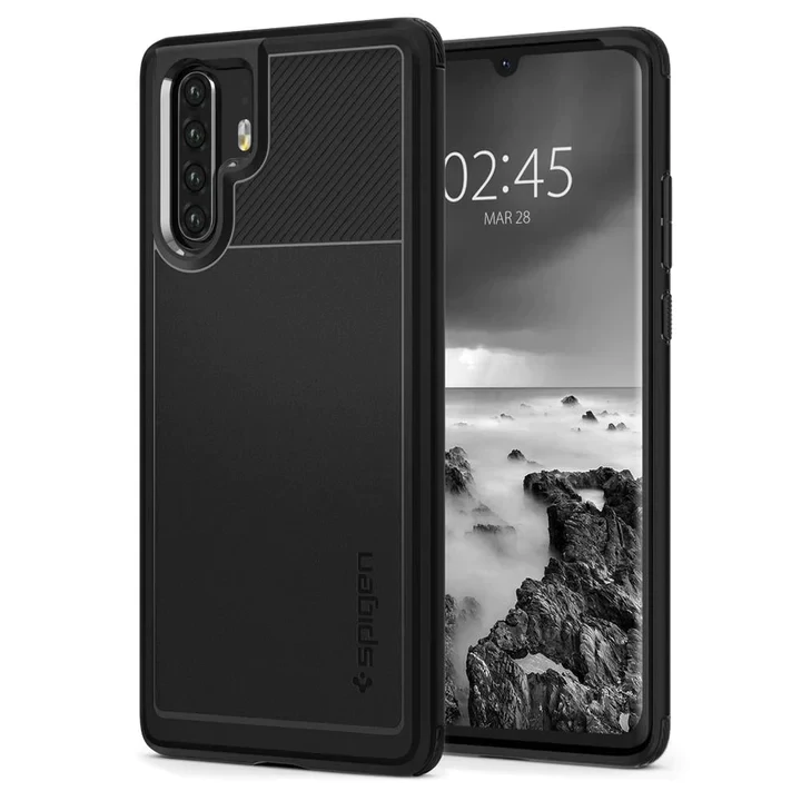 Husa Cover Silicon Huawei P30 Pro Negru Rugged Armor Spigen thumb