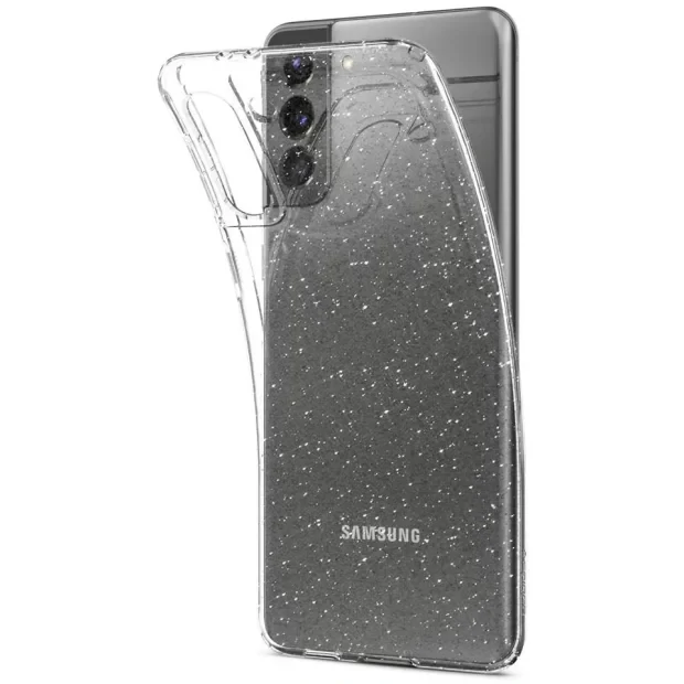 Husa Cover Crystal Glitter pentru Samsung Galaxy S21 FE Transparent