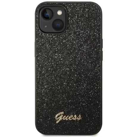 Husa Cover Guess Glitter PC/TPU Flakes Metal Logo pentru iPhone 13/14 Black