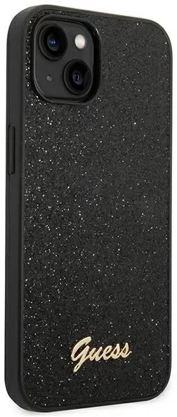 Husa Cover Guess Glitter PC/TPU Flakes Metal Logo pentru iPhone 14 Plus Black thumb