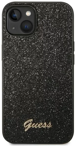 Husa Cover Guess Glitter PC/TPU Flakes Metal Logo pentru iPhone 14 Pro Black thumb