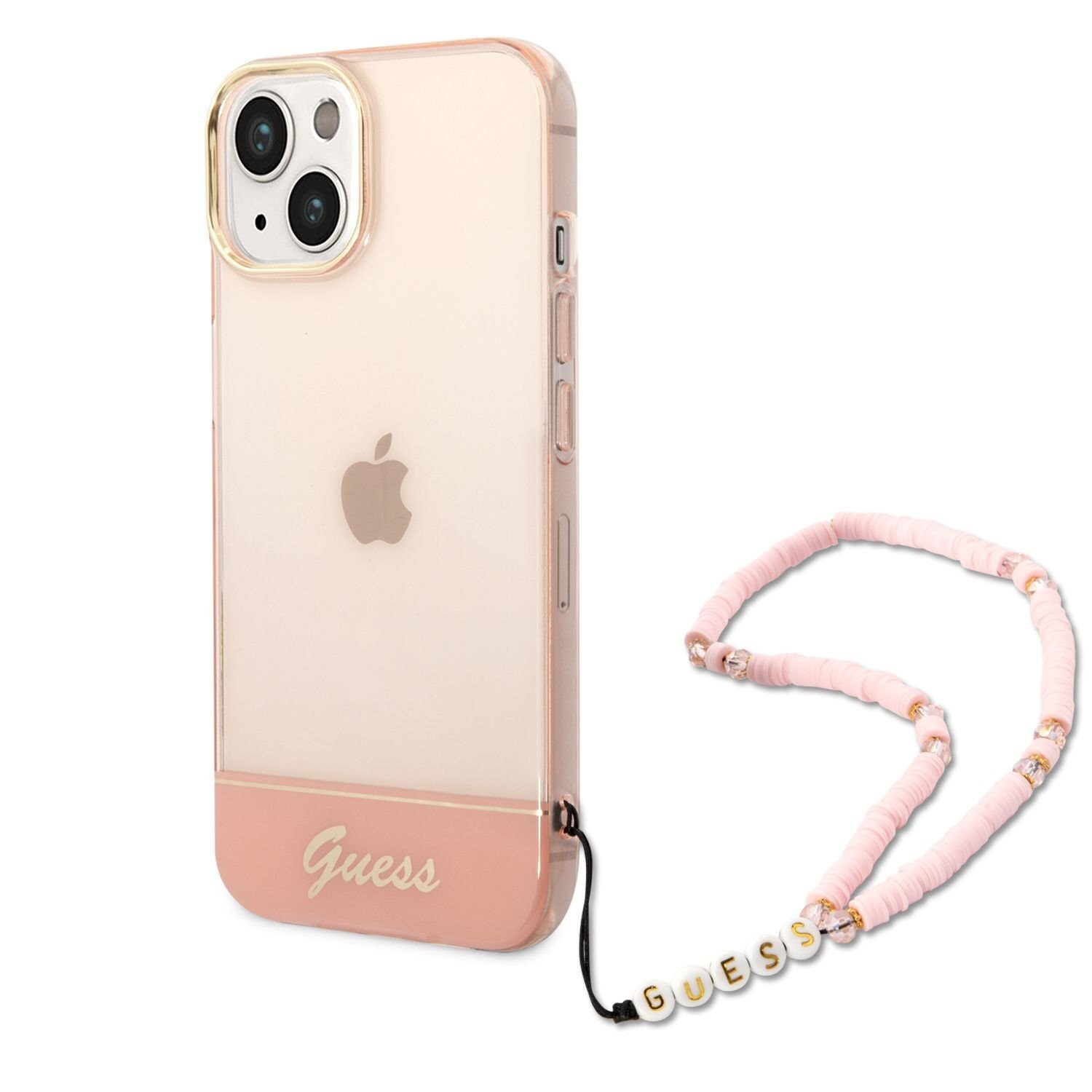 Husa Cover Guess PC/TPU Camera Outline with Strap pentru iPhone 13/14 Translucent thumb