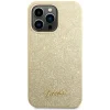 Husa Cover Guess PC/TPU Glitter Flakes Metal Logo pentru iPhone 14 Plus Gold