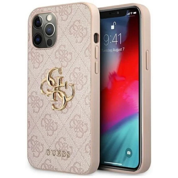Husa Cover Guess PU 4G Metal Logo pentru iPhone 13/14 GUHCP14S4GMGPI Pink