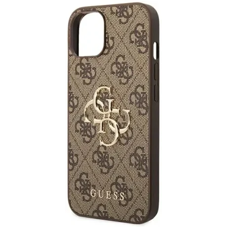 Husa Spate Guess PU Metal Logo pentru iPhone 14 Pro Max Brown