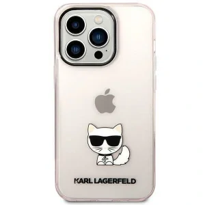 Husa Cover Karl Lagerfeld Choupette Logo pentru iPhone 14 Pro Pink