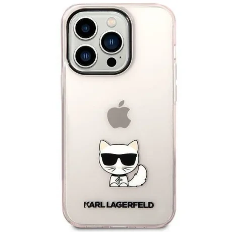 Husa Cover Karl Lagerfeld Choupette Logo pentru iPhone 14 Pro Pink