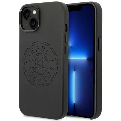 Husa Cover Karl Lagerfeld PU Leather Perforated Logo pentru iPhone 13/14 KLHCP14SFWHK Black