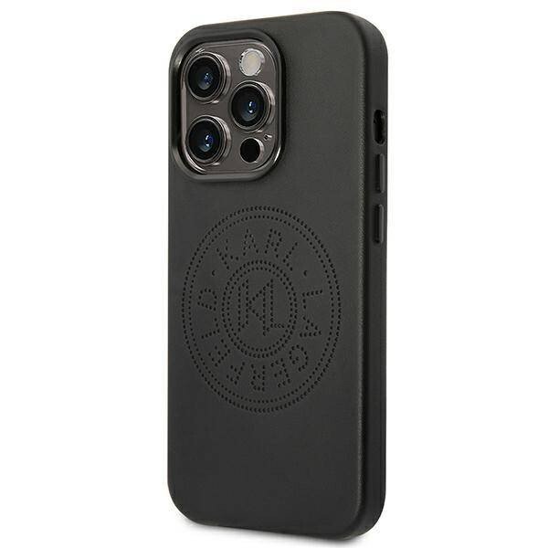 Husa Cover Karl Lagerfeld PU Leather Perforated Logo pentru iPhone 14 Pro Black thumb