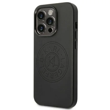 Husa Cover Karl Lagerfeld PU Leather Perforated Logo pentru iPhone 14 Pro Black