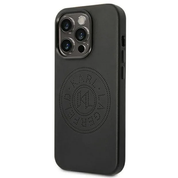 Husa Cover Karl Lagerfeld PU Leather Perforated Logo pentru iPhone 14 Pro Black