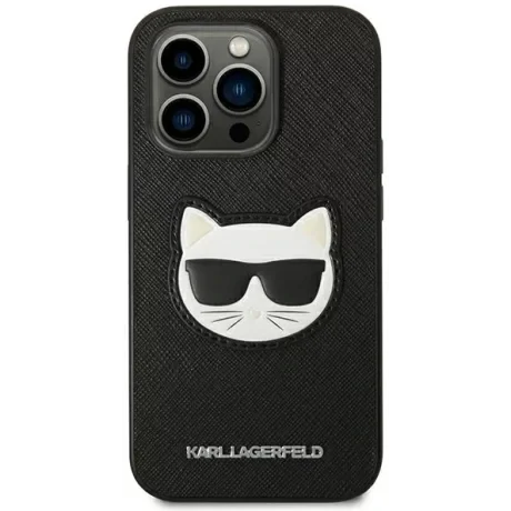 Husa Cover Karl Lagerfeld PU Saffiano Choupette Head pentru iPhone 14 Pro Black