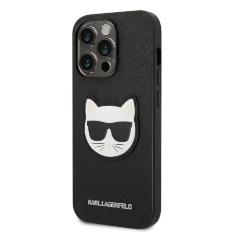 Husa Cover Karl Lagerfeld PU Saffiano Choupette Head pentru iPhone 14 Pro Black