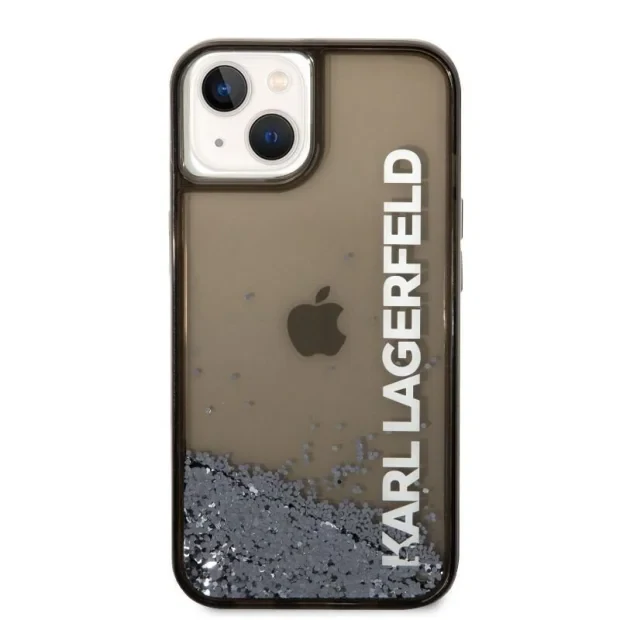 Husa Cover Karl Lagerfeld Translucend Liquid Glitter pentru iPhone 14 Plus Black