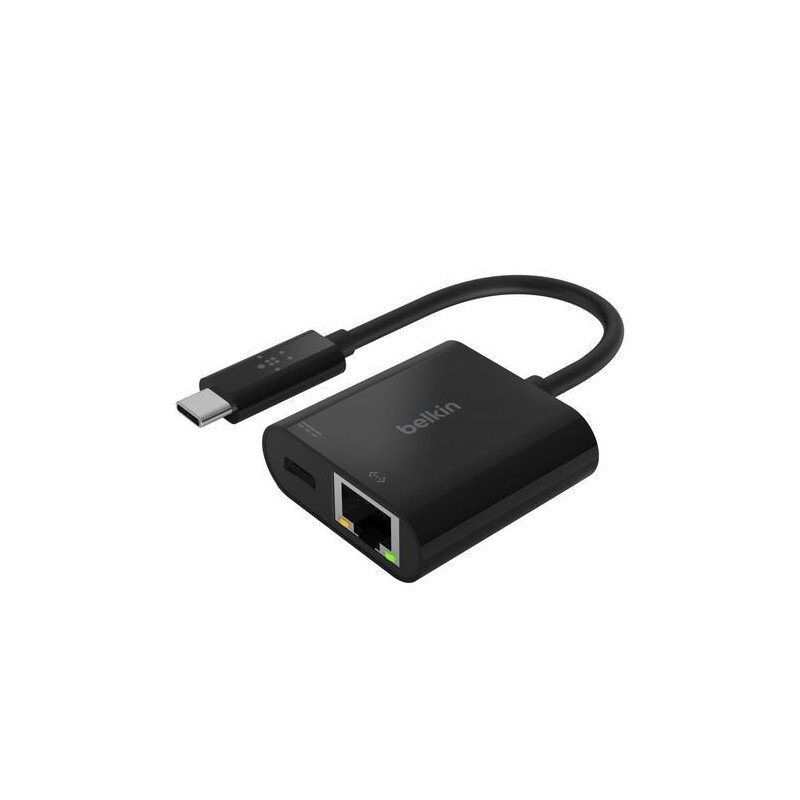 Adaptor Belkin USB-C la Ethernet + Incărcare (60W PD) Negru thumb