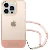 Husa Cover Guess PC/TPU Camera Outline Translucent with Strap pentru iPhone 14 Pro Max Pink