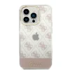 Husa Cover Guess PC/TPU Peony Script Logo Glitter pentru iPhone 14 Pro Pink