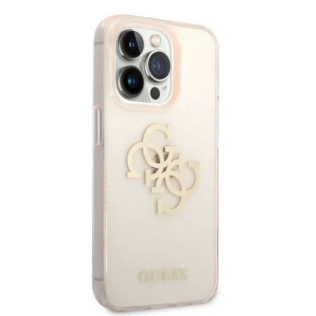 Husa Cover Guess TPU 4G Full Glitter pentru iPhone 14 Pro Max Gold