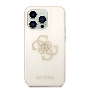 Husa Cover Guess TPU 4G Full Glitter pentru iPhone 14 Pro Max Gold