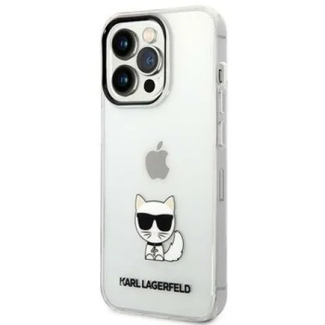 Husa Cover Karl Lagerfeld Choupette Logo pentru iPhone 14 Pro Clear