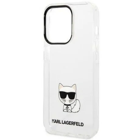 Husa Cover Karl Lagerfeld Choupette Logo pentru iPhone 14 Pro Clear