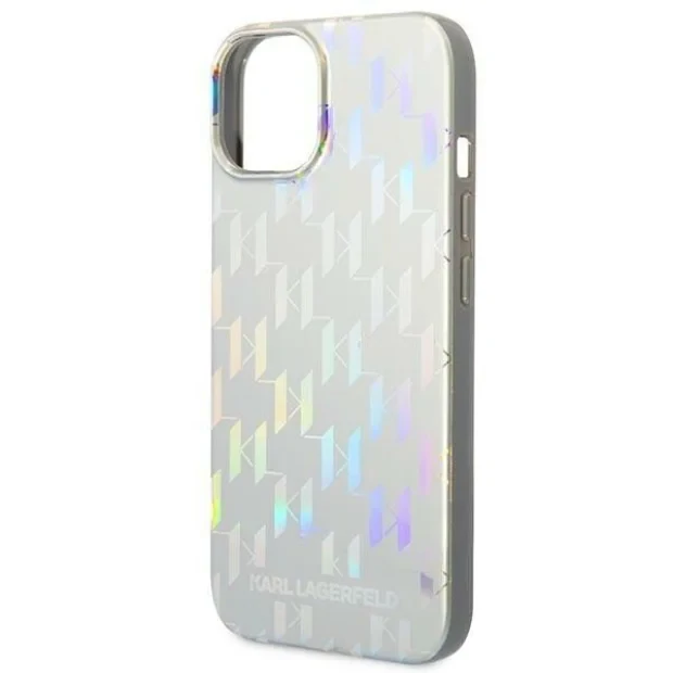Husa Cover Karl Lagerfeld Iridescent Monogram pentru iPhone 14 Plus Silver