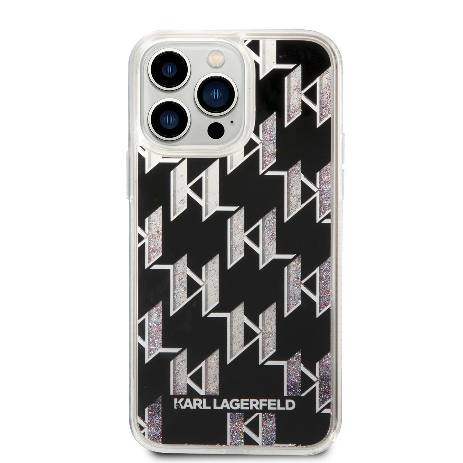 Husa Cover Karl Lagerfeld Monogram Liquid Glitter pentru iPhone 14 Plus Black thumb