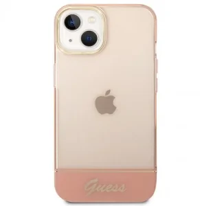 Husa Cover Guess PC/TPU Camera Outline Translucent pentru iPhone 13/14 Pink