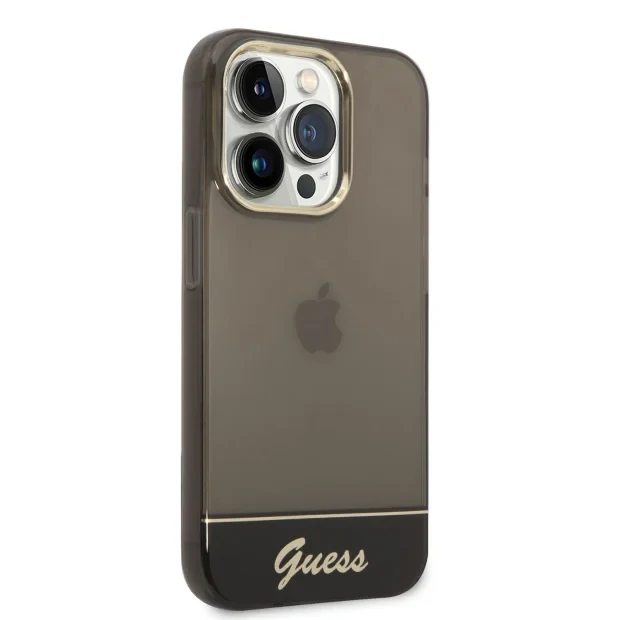 Husa Cover Guess PC/TPU Camera Outline Translucent pentru iPhone 14 Plus Black