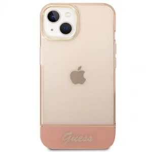 Husa Cover Guess PC/TPU Camera Outline Translucent pentru iPhone 14 Pro Pink
