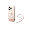 Husa Cover Guess PC/TPU Camera Outline Translucent with Strap pentru iPhone 14 Pro Pink