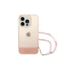 Husa Cover Guess PC/TPU Camera Outline Translucent with Strap pentru iPhone 14 Pro Pink