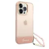 Husa Cover Guess PC/TPU Camera Outline Translucent with Strap pentru iPhone 14 Pro Pink