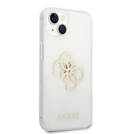 Husa Cover Guess TPU Big 4G Full Glitter pentru iPhone 14 Plus Clear