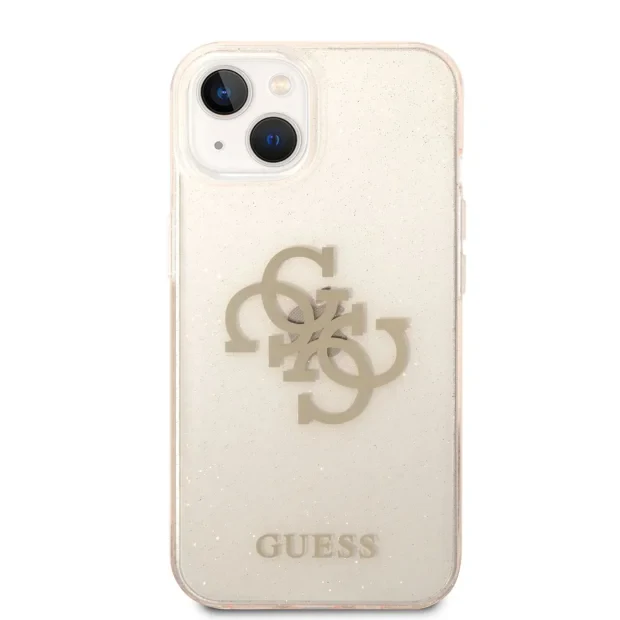 Husa Cover Guess TPU Big 4G Full Glitter pentru iPhone 14 Plus Gold