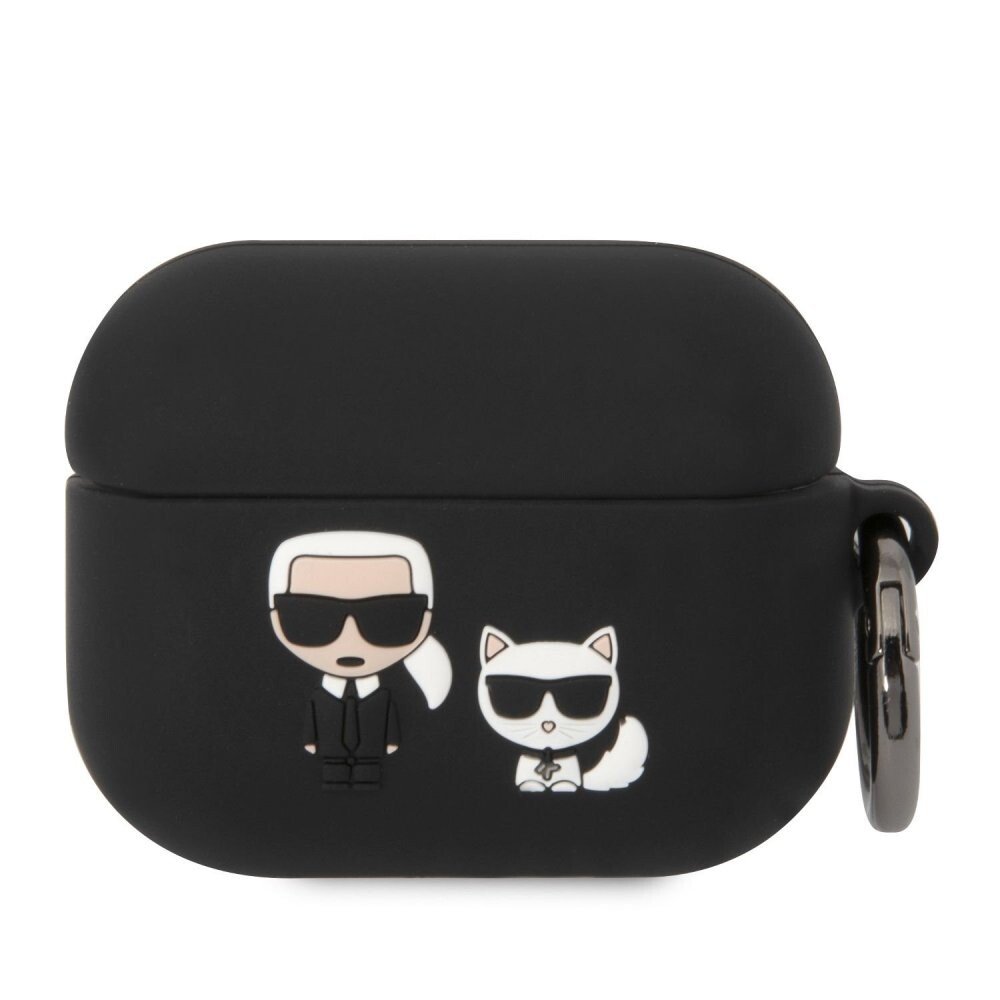 Husa Karl Lagerfeld and Choupette Silicon pentru Airpods Pro Black thumb