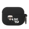 Husa Karl Lagerfeld and Choupette Silicon pentru Airpods Pro Black