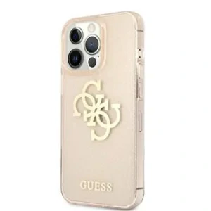 Husa Cover Guess TPU 4G Full Glitter pentru iPhone 14 Pro Gold