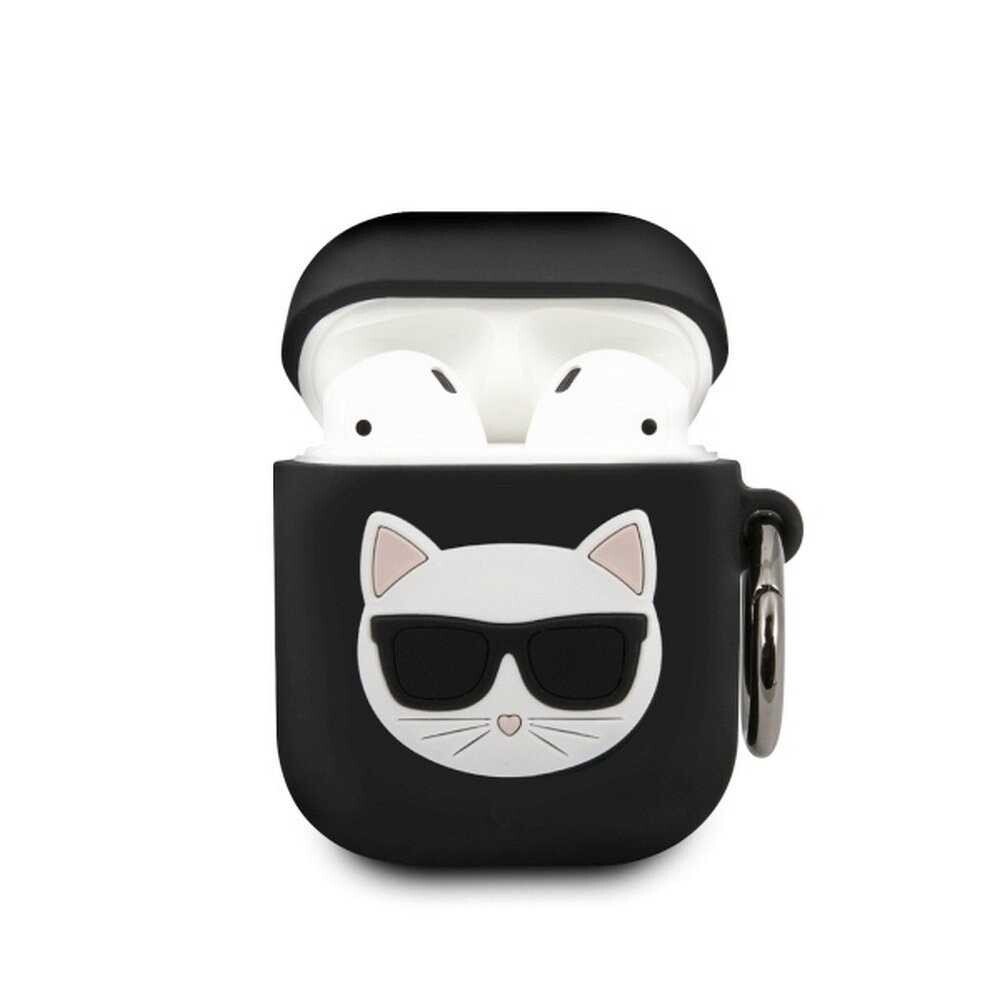 Husa Cover Karl Lagerfeld Iconic Silicone Choupette pentru AirPods Black thumb