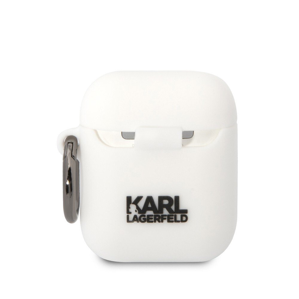 Husa Karl Lagerfeld and Choupette Silicon pentru Airpods 1/2 Alb thumb