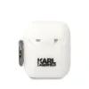 Husa Karl Lagerfeld and Choupette Silicon pentru Airpods 1/2 Alb