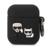 Husa Karl Lagerfeld and Choupette Silicon pentru Airpods 1/2 Black