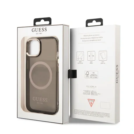 Husa Cover Guess Translucent MagSafe pentru iPhone 13/14 Black