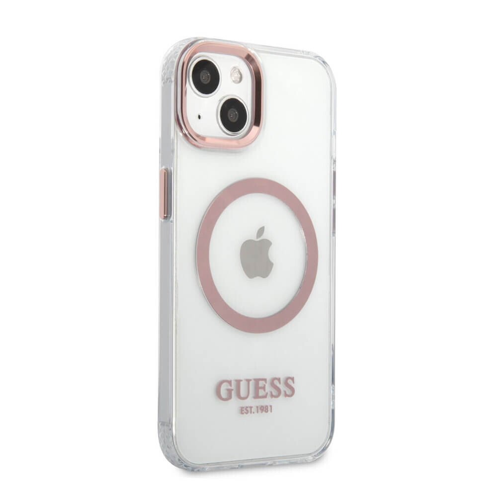 Husa Cover Guess Transparent MagSafe pentru iPhone 13/14 Pink thumb